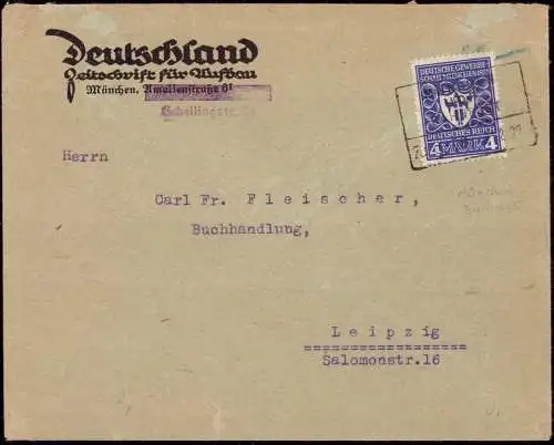 601902 | Brief (1922) der Zeitung "Deutschland, Zeitschrift für Aufbau"  | München (W - 8000), -,