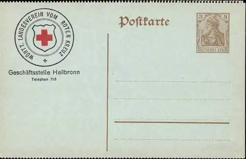 601914 | ungebrauchte gezähnte Ganzsache des Roten Kreuz  | Heilbronn (W - 7100), -,