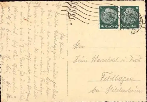 601952 | Postkarte (1938) mit Handrollstempel der Hamburger Straßenbahn  | Hamburg (W - 2000), -,