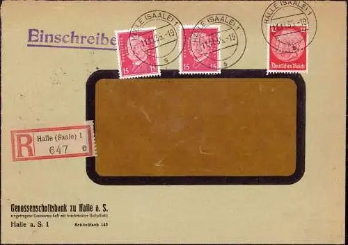 602028 | Brief der Genossenschaftsbank mit Firmenlochung Perfin, Geld, Bank  | Halle / Saale (O - 4020), -,