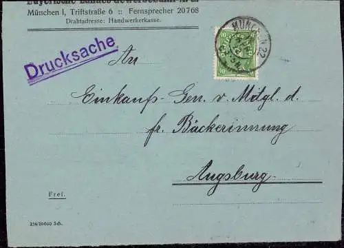 602030 | Inflation, Brief der Bayerischen Gewerbebank mit Firmenlochung Perfin  | München (O - 5301), -,