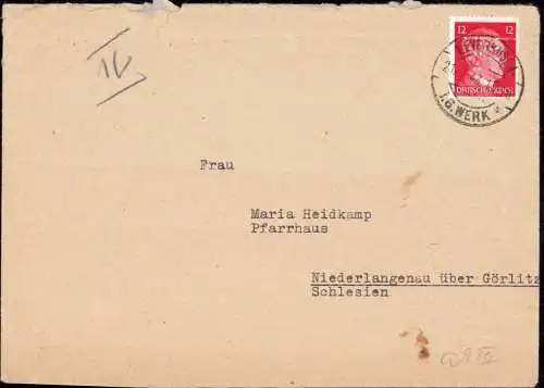 602031 | 1943, Brief der I. G. Farben mit Firmenlochung Perfin, Chemie  | Leverkusen (W - 5090), -,