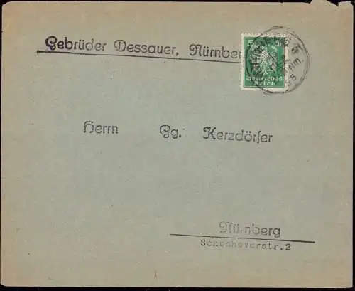 602032 | Brief der Firma Gebrüder Dessauer mi Firmenlochung Perfin, Judaica  | Nürnberg (W - 8500), -,