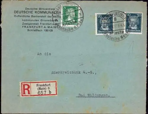 602078 | Brief mit Firmenlochung Perfin der Firma Deutsche Komunalbank | Frankfurt (W 6000)
