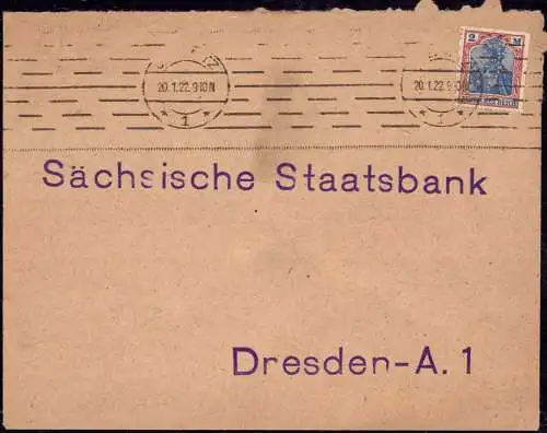 602082 | Brief mit Firmenlochung Perfin des Chemnitzer Bank Verein  | Chemnitz (O - 2001), -,