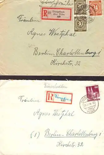 602099 | 2 Einschreben, eines provisorisch per Hand geschrieben und der andere gedruckt, aus Dungelbeck | Peine (W 3150)