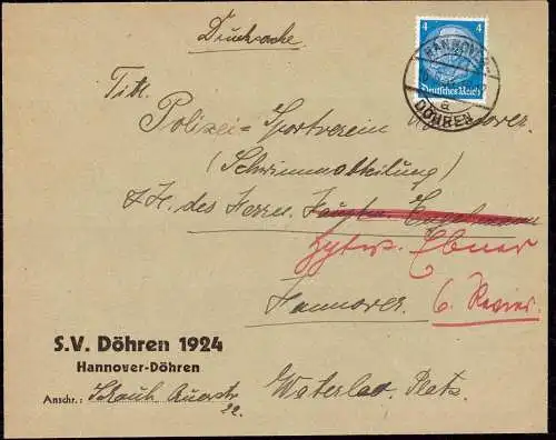 602104 | Brief des Schwimm Verein 1924, S. V.  | Döhren (W - 3000), Hannover (W - 3000),
