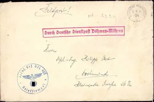 602109 | Deutsche Dienstpost Böhmen und Mähren aus Gutenfeld bei Nachod  | -, -,
