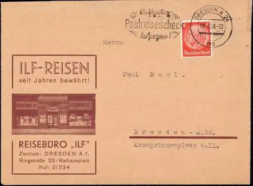 602111 | Brief mit Werbung des Reisebüro ILF Ringstrasse  | Dresden (O - 8010), -,