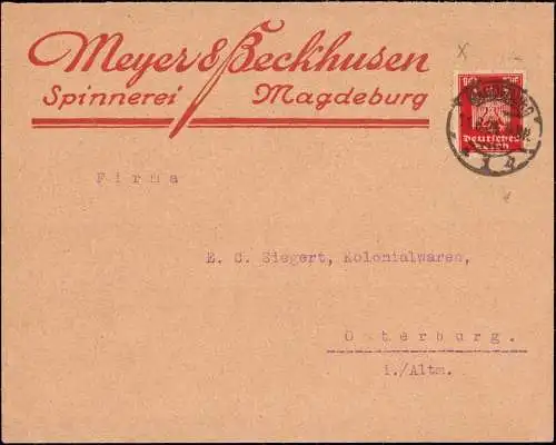 602116 | Dekorativer Brief mit Firmenlogo der Spinnerei Meyer & Beckhusen  | Magdeburg (O - 3010), -,