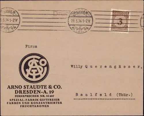 602123 | Brief der Fabrik für giftfreie Farben und konzentrierter Fruchtaromen Arno Staudte, Demeter | Dresden (O 8010)