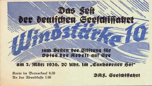 602134 | Werbung, Fest der Stiftung "Opfer der Arbeit auf See", Deutsche Arbeitsfront Seeschifffahrt, DAF | Cuxhaven (W