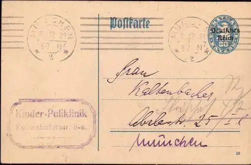 602137 | Medizin, Ganzsache von der Kinderpoliklinik Fettenkoferstr.  | München (W - 8000), -,