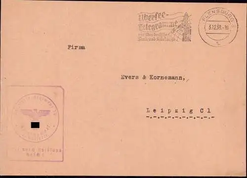 602161 | Dienstbrief, Frei durch Ablösung, Artellerie Regiment, Feldpost  | Flensburg (W - 2390), -,
