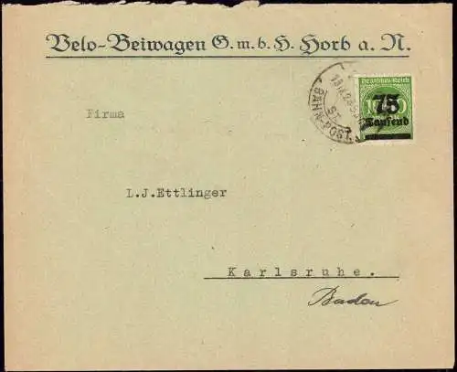 602166 | dekorativer Brief der Belo Beiwagen G.m.b.H.  | Horb am Neckar (W - 7240), -,
