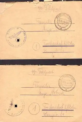 602177 | 2 Feldpostbriefe des SS Panzer Ausbildiungs Regiment Nordlager Senne | Sennelager; Paderborn, Augustdorf