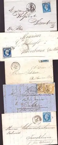 602217 | Kleines Lot mit 5 Briefen z.T. mit Nummernstempel 3465  | Strasbourg;Bas-Rhin (F 67000 Frankreich), -,