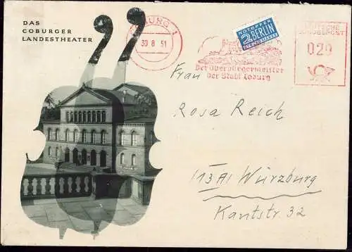 602307 | Fotomontage, dekorativer Brief des Coburger Landestheater, Musik, Werbung  | Coburg (W - 8630), -,