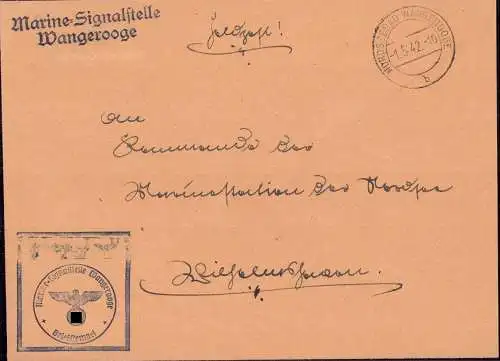 602310 | Feldpostbrief von der Marine Signalstelle  | Wangerooge (W - 2946), -,