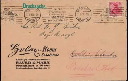 602311 | Brief der Firma Holme Homa Schokolade, Bauer & Marx | Frankfurt (W 6000)