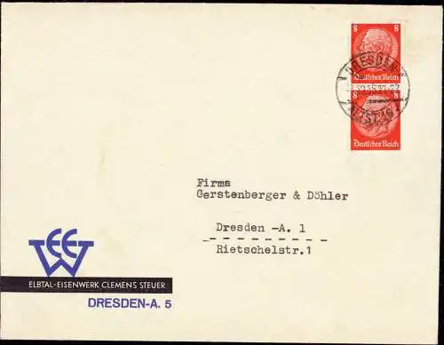 602316 | dekorativer Brief mit Logo des Elbtal Eisenwerk Clemens Stuhr  | Dresden (O - 8010), -,
