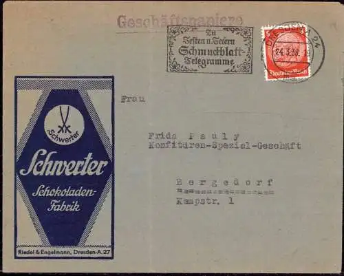 602325 | Werbung, Schwerter Schokolade, der Firma Riedel & Engelmann  | Dresden (O - 8010), -,