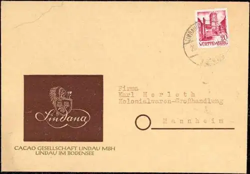 602326 | Werbung, Lindana Kakao, Schokolade | Lindau (W 8990)