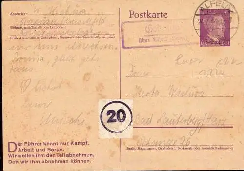 602363 | Ganzsache aus dem Kriegseinsatzlager Godenau, Postleitzahl  | Alfeld (W - 3220), -,