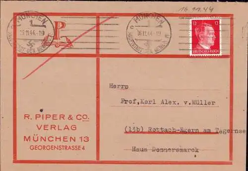 602402 | Dekorativer Brief des R. Piper Verlag, Georgenstrasse  | München (W - 8000), -,