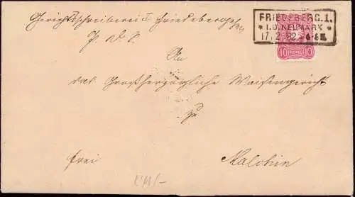 602406 | Neumark, Brief, mit Text, der Gerichtsschreiberei  | Friedeberg/Neumark. (Kreis Friedeberg/Neumark Neumark), -,