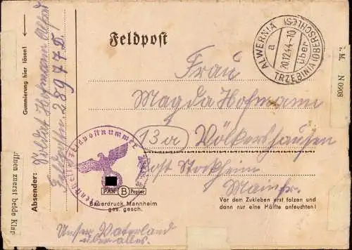 602510 | Feldpostbrief aus Alwernia über Trzebinia, Oberschlesien, Powiat Chrzanowski, Polen  | -, -,