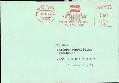 602545 | Brief,1973, mit Freistempel der Zeppelin Metallwerke  | Friedrichshafen (W - 7990), -,