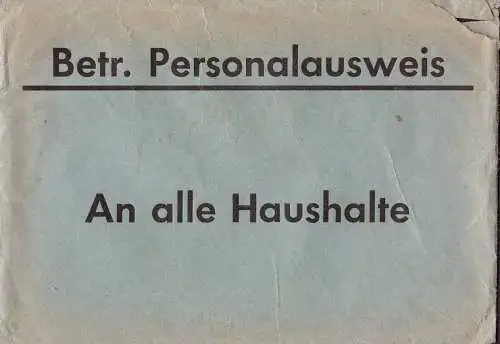 602581 | Betrifft Personalausweis, Postwurfsendung an alle Haushalte aus Haddenhausen | Minden (W 4950)
