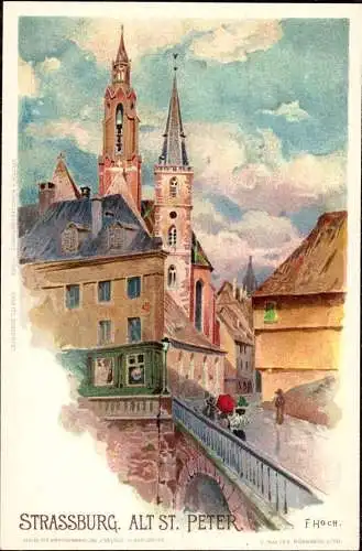 602594 | Frankreich, Litho, CPA; Kümstlerkarte, sign. F. Hoch  | Strasbourg;Bas-Rhin (F 67000 Frankreich), -,