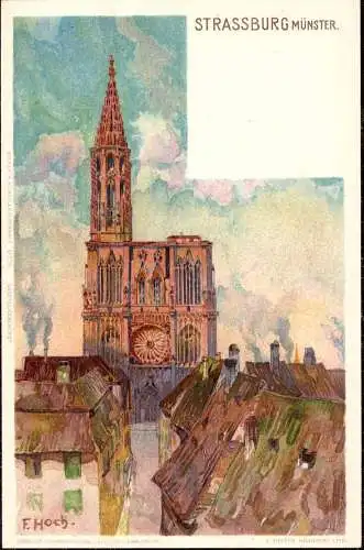 602598 | Frankreich, Litho, CPA; Kümstlerkarte, sign. F. Hoch  | Strasbourg;Bas-Rhin (F 67000 Frankreich), -,