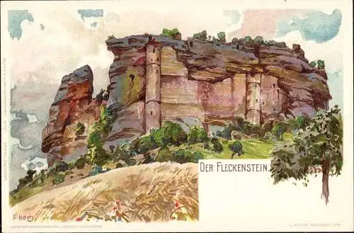 602611 | Frankreich, Fleckenstein, Litho, CPA; Kümstlerkarte, sign. F. Hoch  | Lembach;Bas-Rhin (F 67510 Frankreich), -,