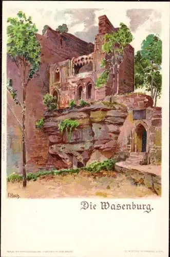 602612 | Frankreich, Wasenburg, Litho, CPA; Kümstlerkarte, sign. F. Hoch  | Niederbronn les Bains;Bas-Rhin (F 67110 Fran