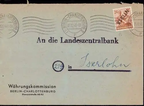 602831 | Währungsreform, Brief der Währungskommission, Deutsche Geschichte, Erh 3, Kleiner Riss | Berlin (W 1000)