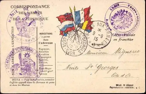 602839 | Elsass, Feldpostkarte mit deutschen und Französischen Dienstsiegeln | Thann;Haut-Rhin (F 68800 Frankreich), Moo