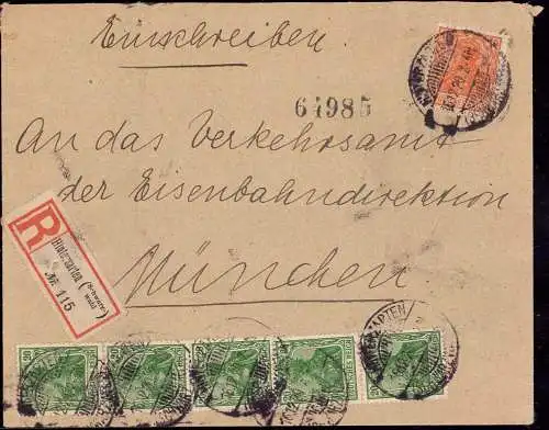 602865 | dekorativer Brief 1920, per Einschreiben  | Hinterzarten (W - 7824), -,