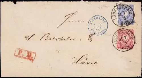 602868 | Brief mit Transitstempel Allemagne ERQ Paris nach Le Havre  | Lüdenscheid (W - 5880), -,
