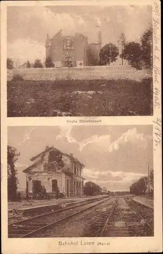 602884 | Ansichtskarte des zerstörten Bahnhof  | Loivre;Marne (F 51220 Frankreich), -,