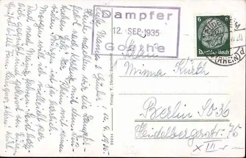 602889 | Rheinschiff, sauberer Privatstempel des Dampger Goethe | Rüdesheim am Rhein (W 6220)