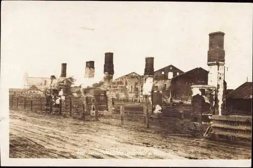 602949 | 1917, seltene Fotokarte zerstörter Stadtteil von Kolomyja, Kolomea, Ukraine  | -, -,