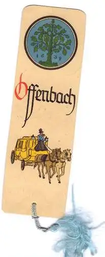 602989 | Lesezeichen mit Postkutsche, Tag der Briefmarke 1939  | Offenbach (W - 6050), -,