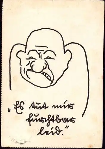 602990 | Handgemalte Karte des Malers der Niederrheinischen Künstlergilde Hein Hoppmann eig. Unterschrift | Rheinberg (W