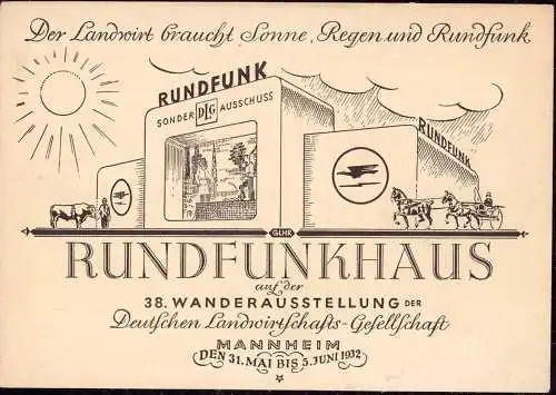 602998 | Werbekarte der AEG Rundfunk, Radio, Ausstellung der Deutschen Landwirtschafts Gesellschaft | Mannheim (W 6800)