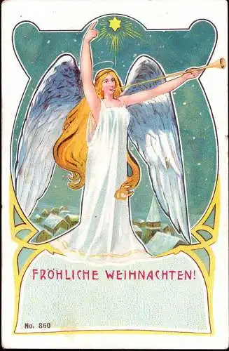 603007 | Glückwunschkarte Weihnachten mit Engel,  | -, -,