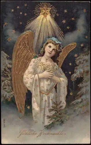 603012 | Glückwunschkarte Weihnachten mit Engel,  | -, -,