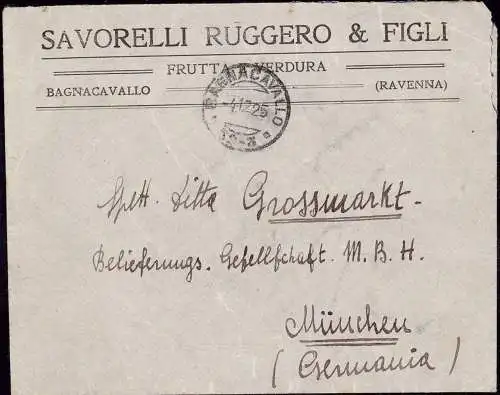 603019 | Brief der Firma Savorelli Ruggero & Figli in Bagnacavalo, Ravenna, Italien  |